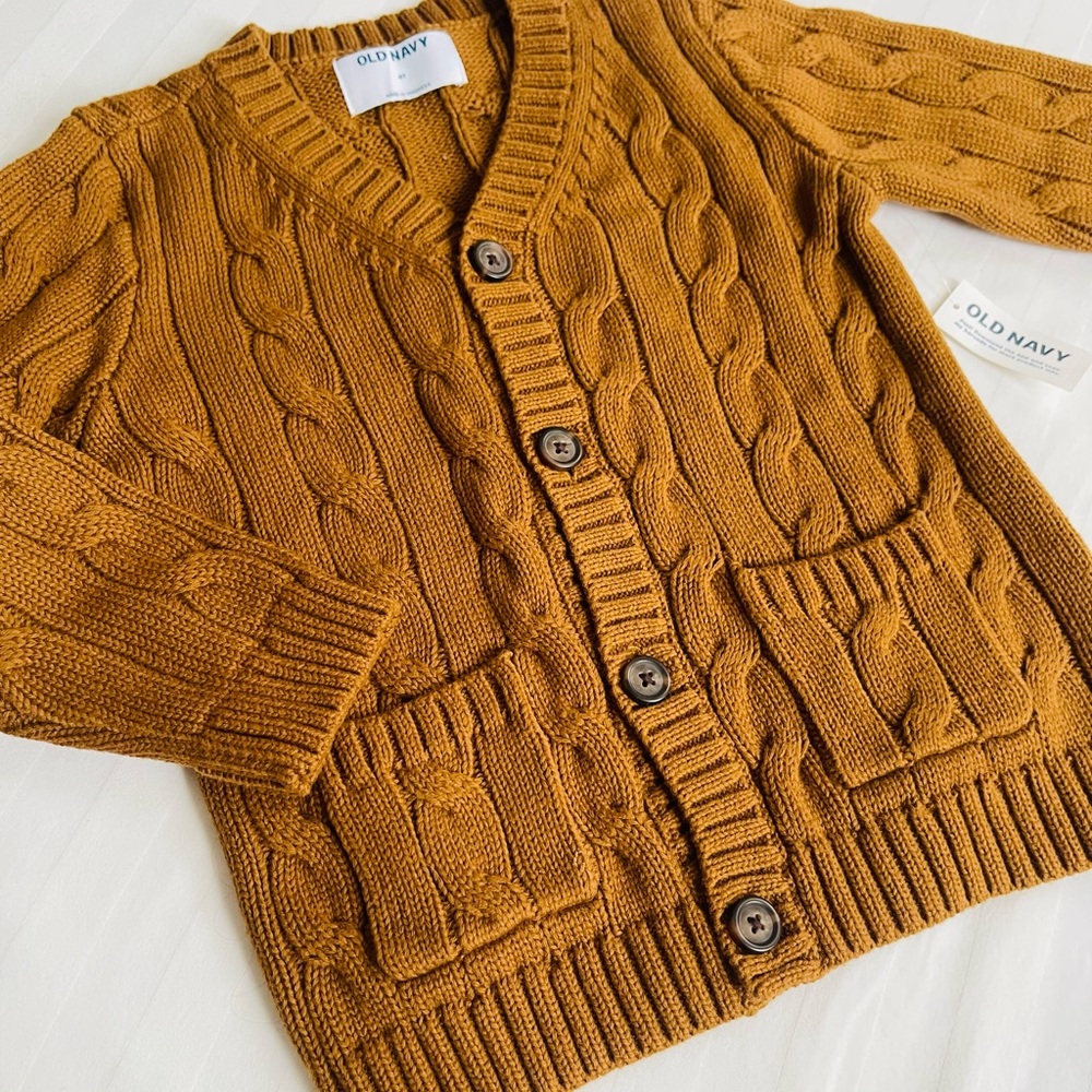 Old Navy Brown Cable Knit Cardigan